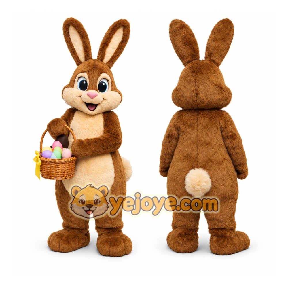 Brown Easter Bunny Mascot Costume Brown Easter Bunny Mascot Costume