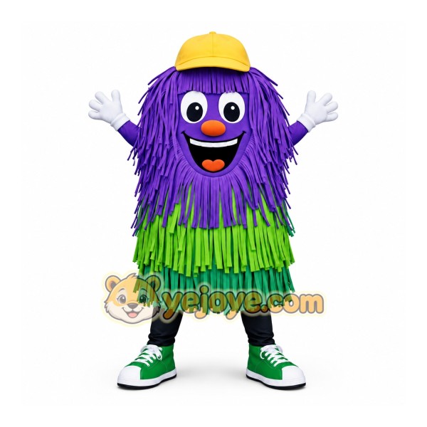 Purple Long Handle Car Wash Brush Mascot Costume