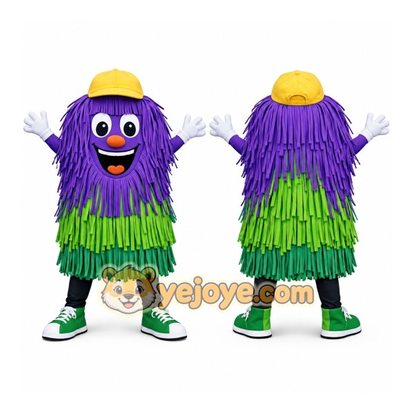 Purple Long Handle Car Wash Brush Mascot Costume