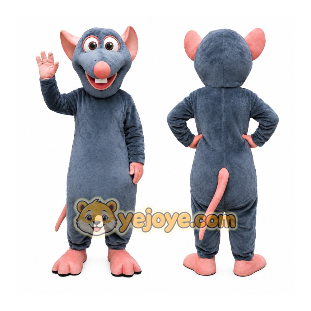 Gray Mouse Mascot Costume Gray Mouse Mascot Costume