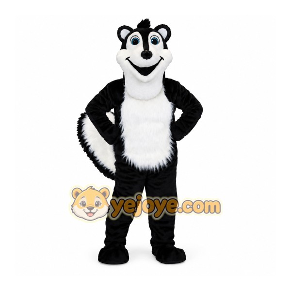 Black Skunk Mascot Costume Black Skunk Mascot Costume