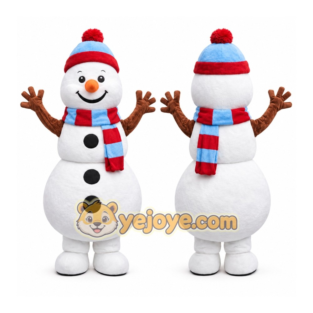 Holiday Christmas Snowman Mascot Costume Holiday Christmas Snowman Mascot Costume