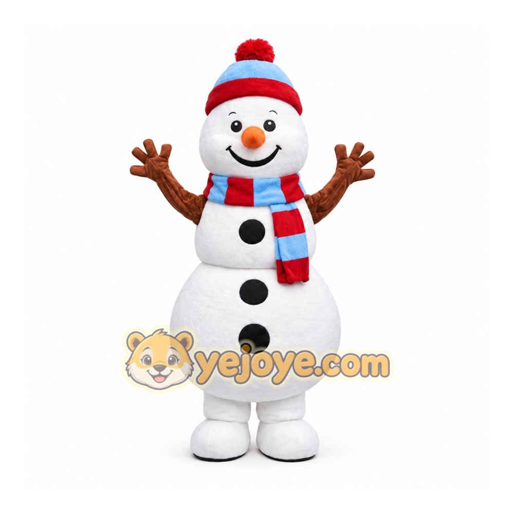 Holiday Christmas Snowman Mascot Costume Holiday Christmas Snowman Mascot Costume