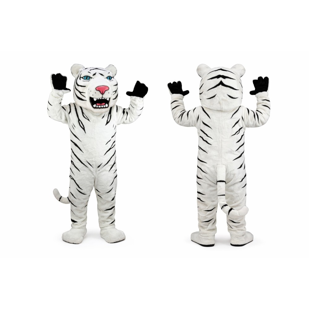 Plush White Tiger Mascot Costume