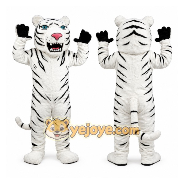 Plush White Tiger Mascot Costume