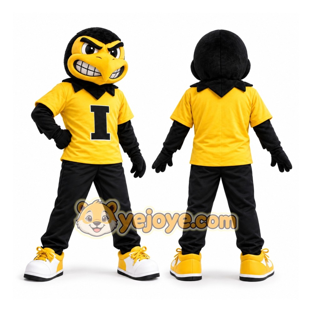 Yellow School Hawk Mascot Costume Yellow School Hawk Mascot Costume