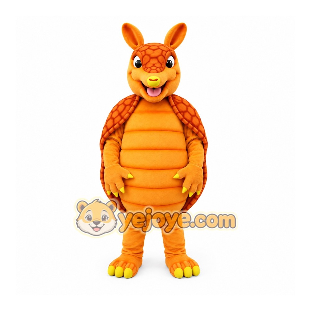 Orange Armadillo Mascot Costume