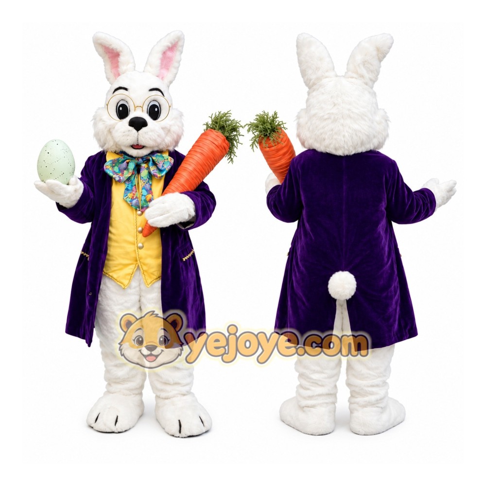Purple Deluxe Easter Bunny Mascot Costume Purple Deluxe Easter Bunny Mascot Costume