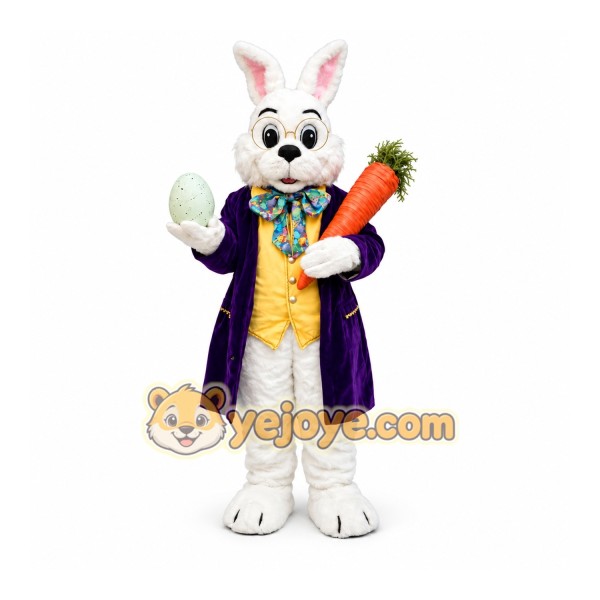 Purple Deluxe Easter Bunny Mascot Costume Purple Deluxe Easter Bunny Mascot Costume