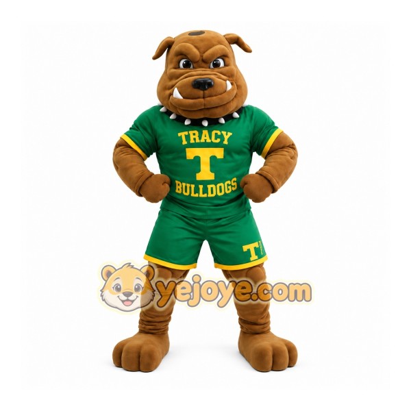 Green Sports Bulldog Mascot Costume Green Sports Bulldog Mascot Costume