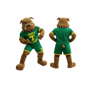 Green Sports Bulldog Mascot Costume