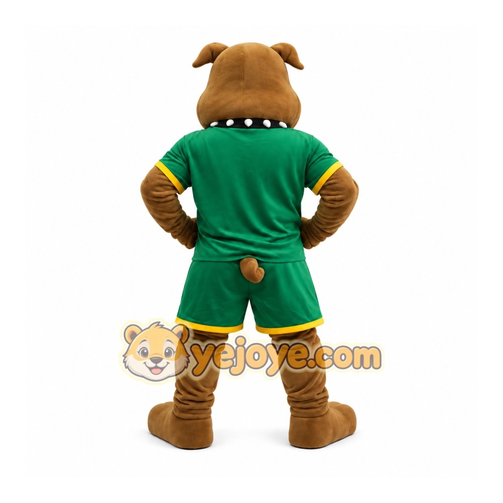 Green Sports Bulldog Mascot Costume Green Sports Bulldog Mascot Costume