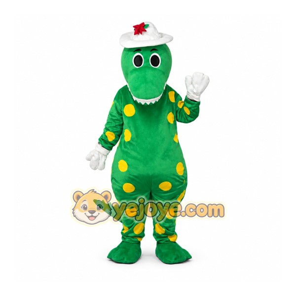 Adult Green Spotted Dinosaur Mascot Costume