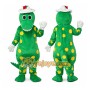 Adult Green Spotted Dinosaur Mascot Costume