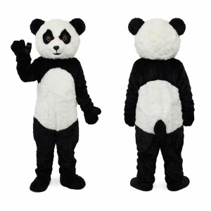 Black and White Panda Mascot Costume