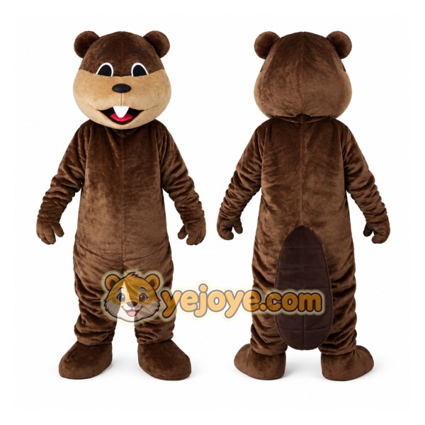 Brown Beaver Mascot Costume for Adults