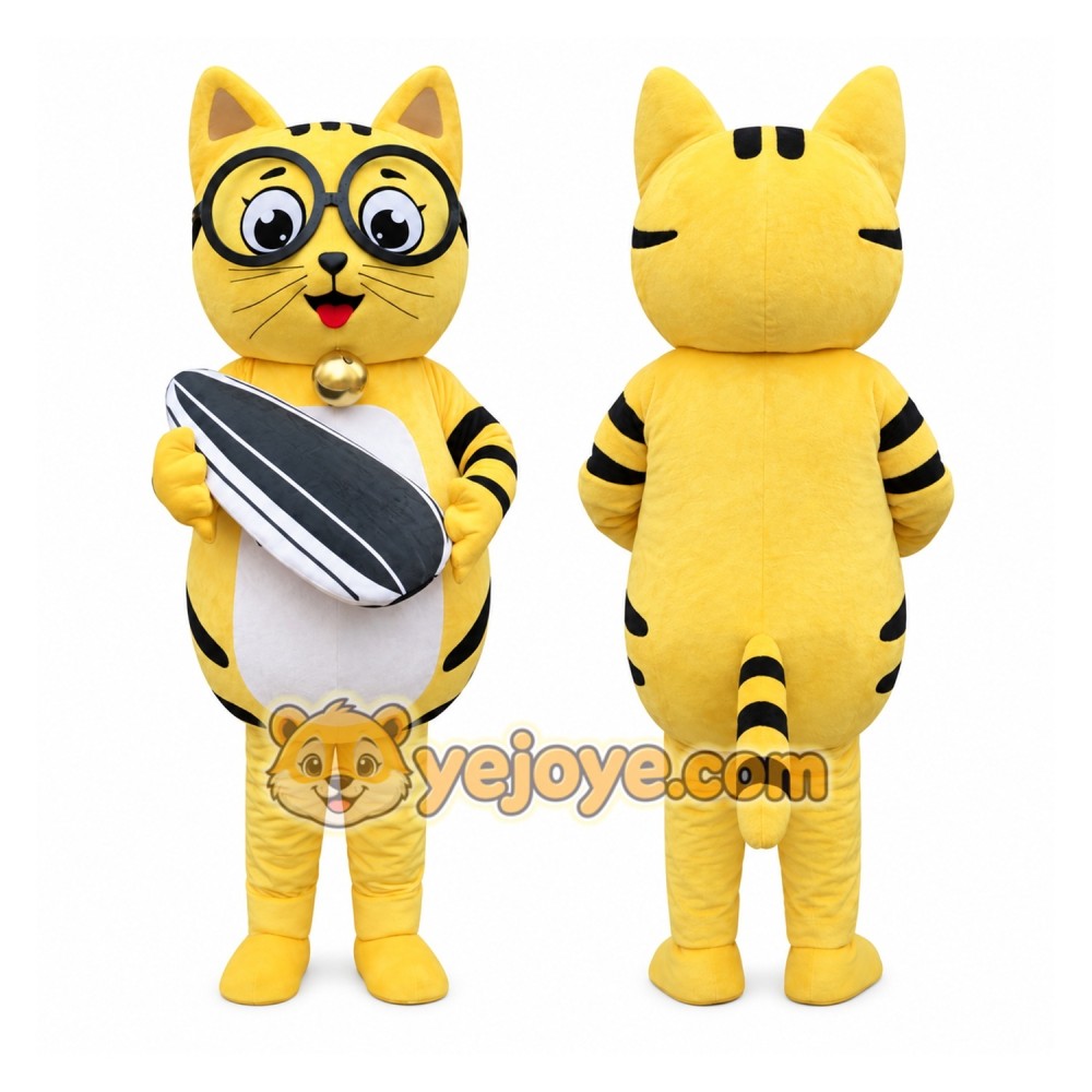 Yellow Cat Mascot Costume for Adults Yellow Cat Mascot Costume for Adults