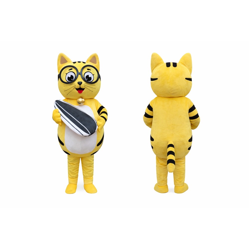 Yellow Cat Mascot Costume for Adults