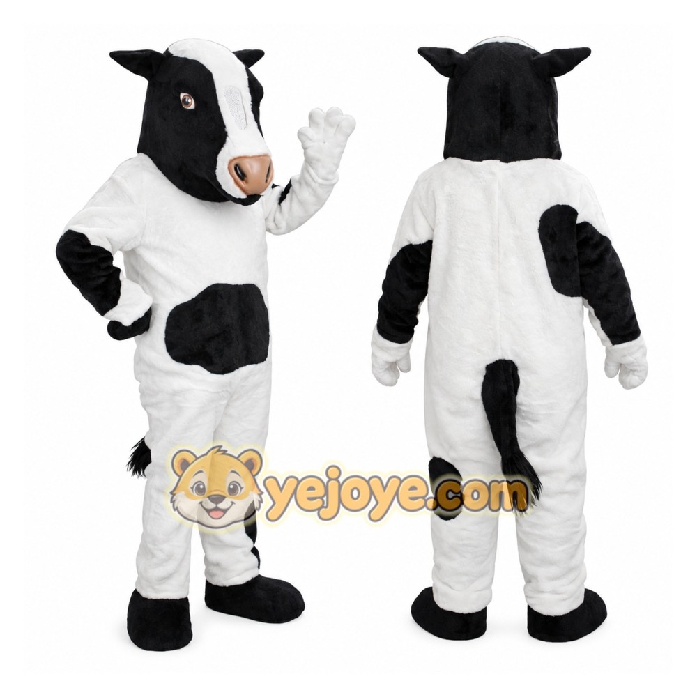 Black & White Cow Mascot Costume Black & White Cow Mascot Costume