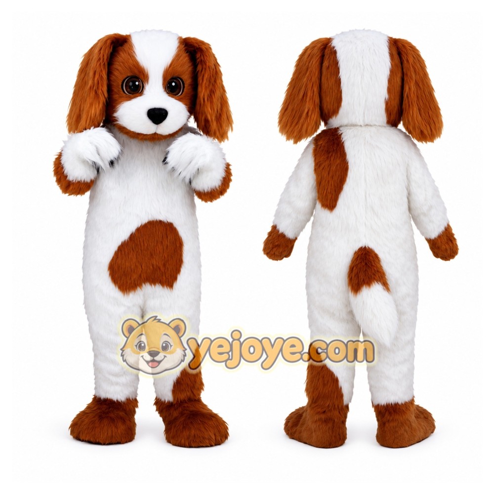 Brown & White Puppy Mascot Costume Brown & White Puppy Mascot Costume