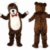 Brown Bear Mascot Costume with Bow Tie