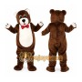Brown Bear Mascot Costume with Bow Tie