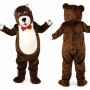 Brown Bear Mascot Costume with Bow Tie