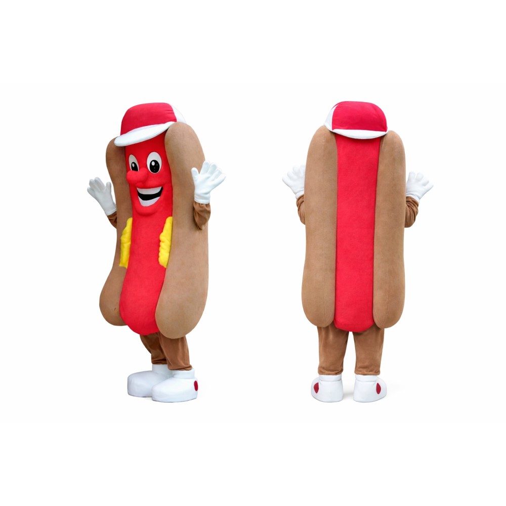 Hot Dog Mascot Costume with Hat