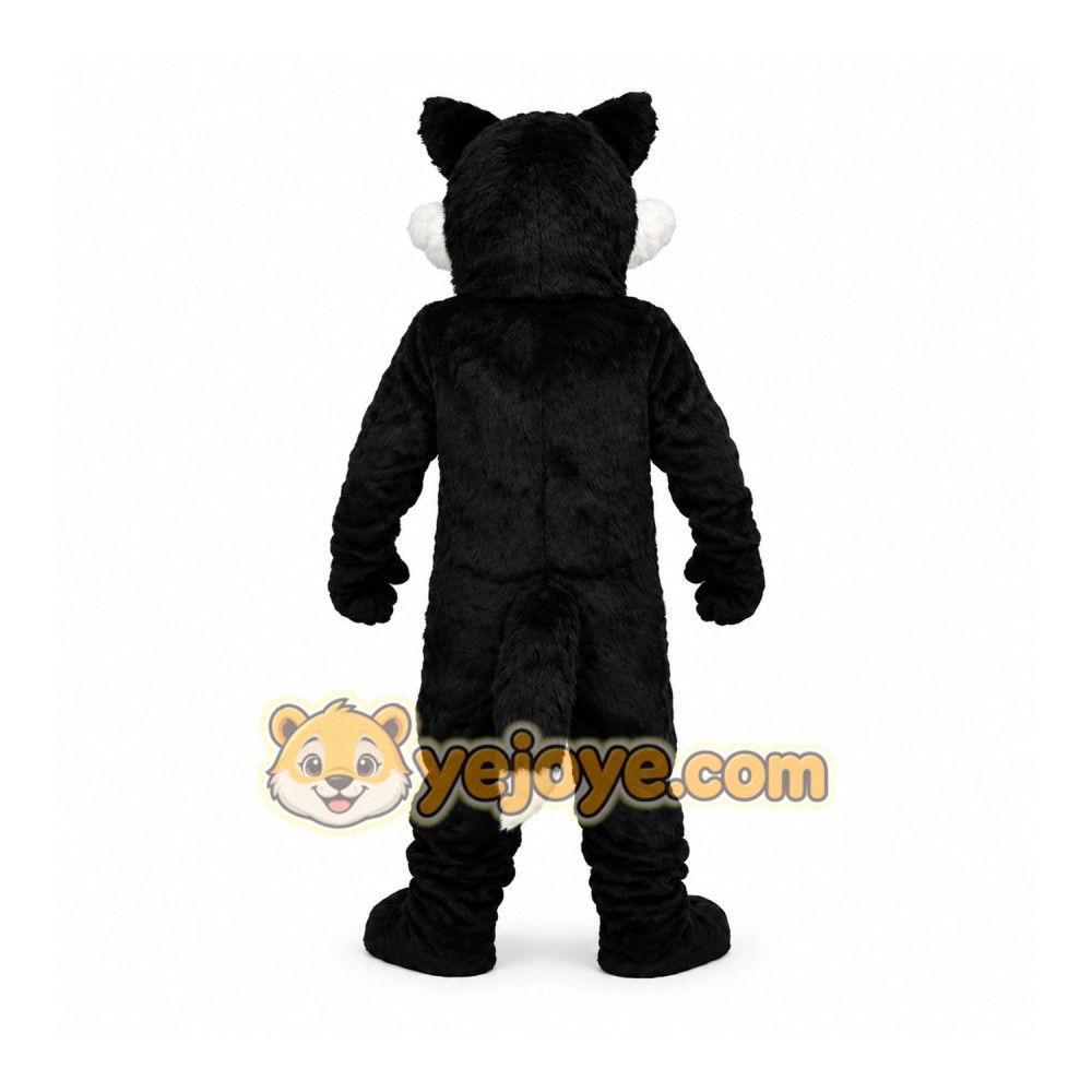 Black Wolf Mascot Costume Black Wolf Mascot Costume