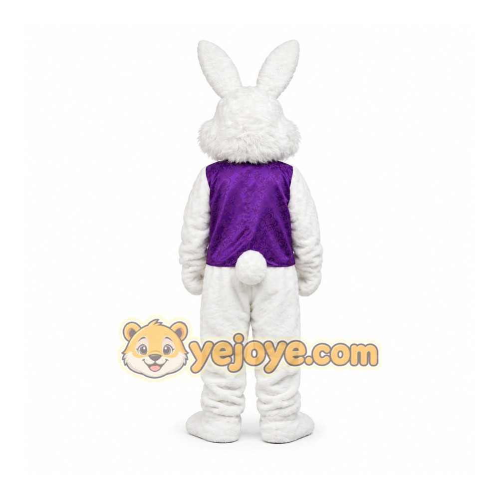 White Easter Bunny Mascot Costume with Vest White Easter Bunny Mascot Costume with Vest