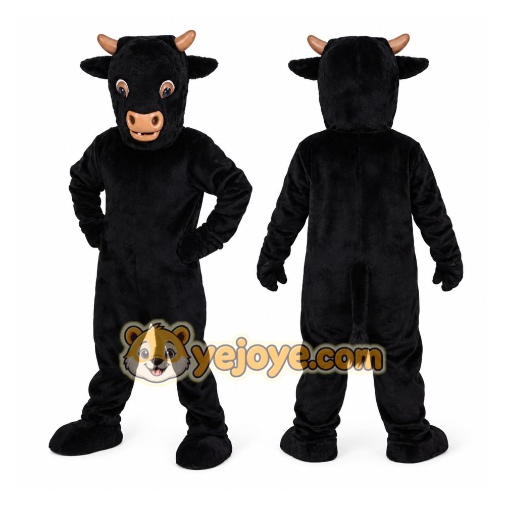 Adult Black Bull Mascot Costume Adult Black Bull Mascot Costume
