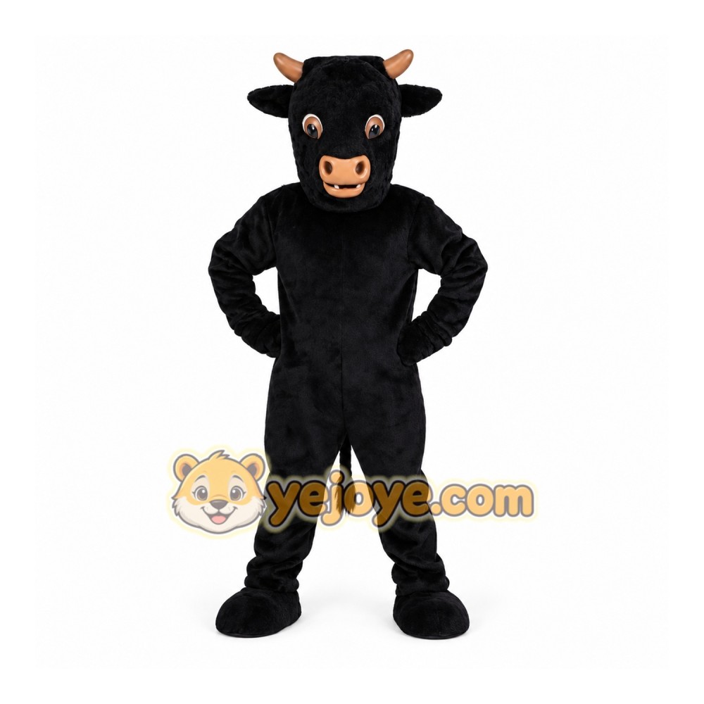Adult Black Bull Mascot Costume Adult Black Bull Mascot Costume
