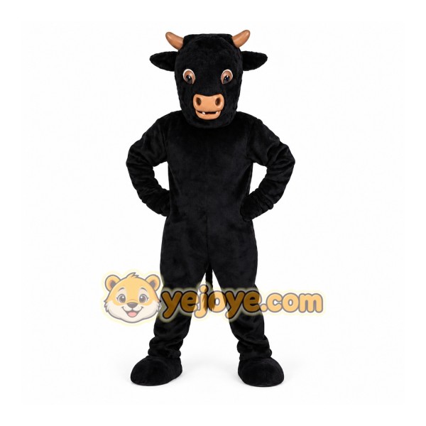 Adult Black Bull Mascot Costume