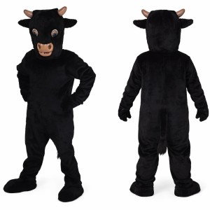 Adult Black Bull Mascot Costume