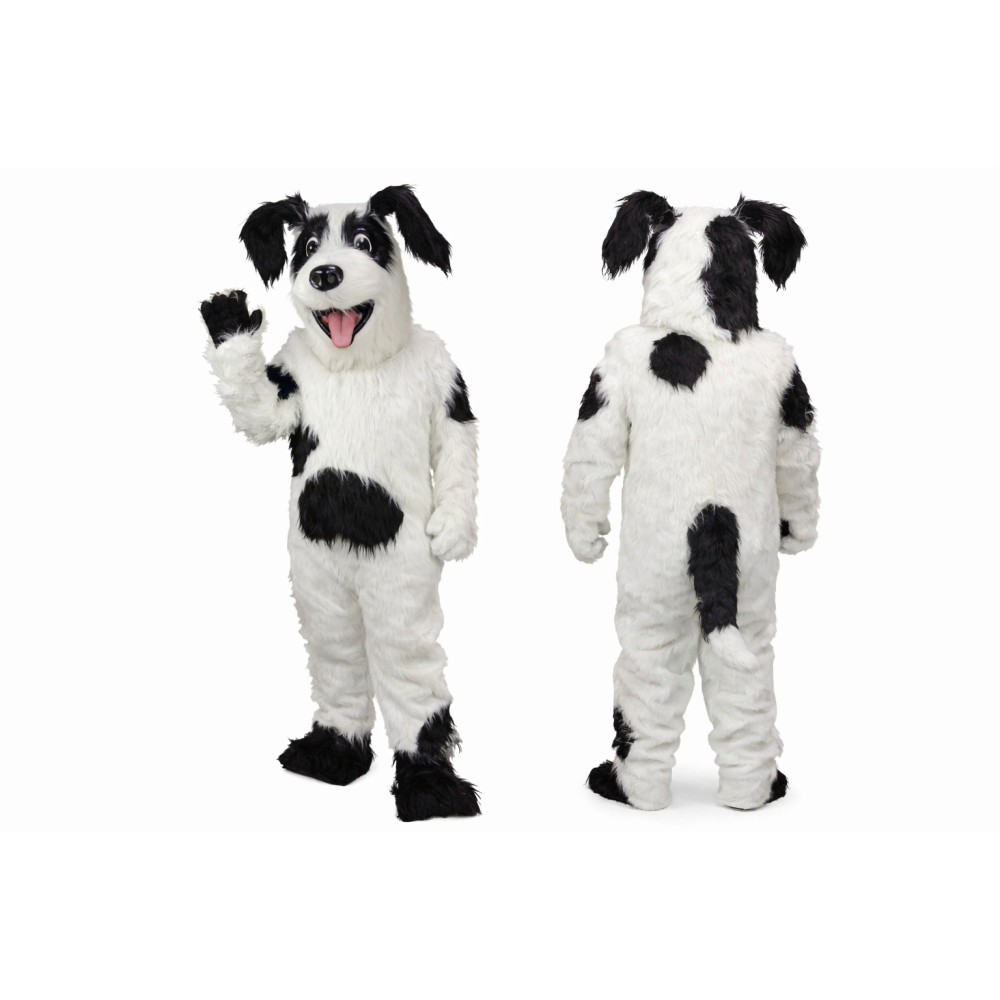 Black and White Dog Mascot Costume