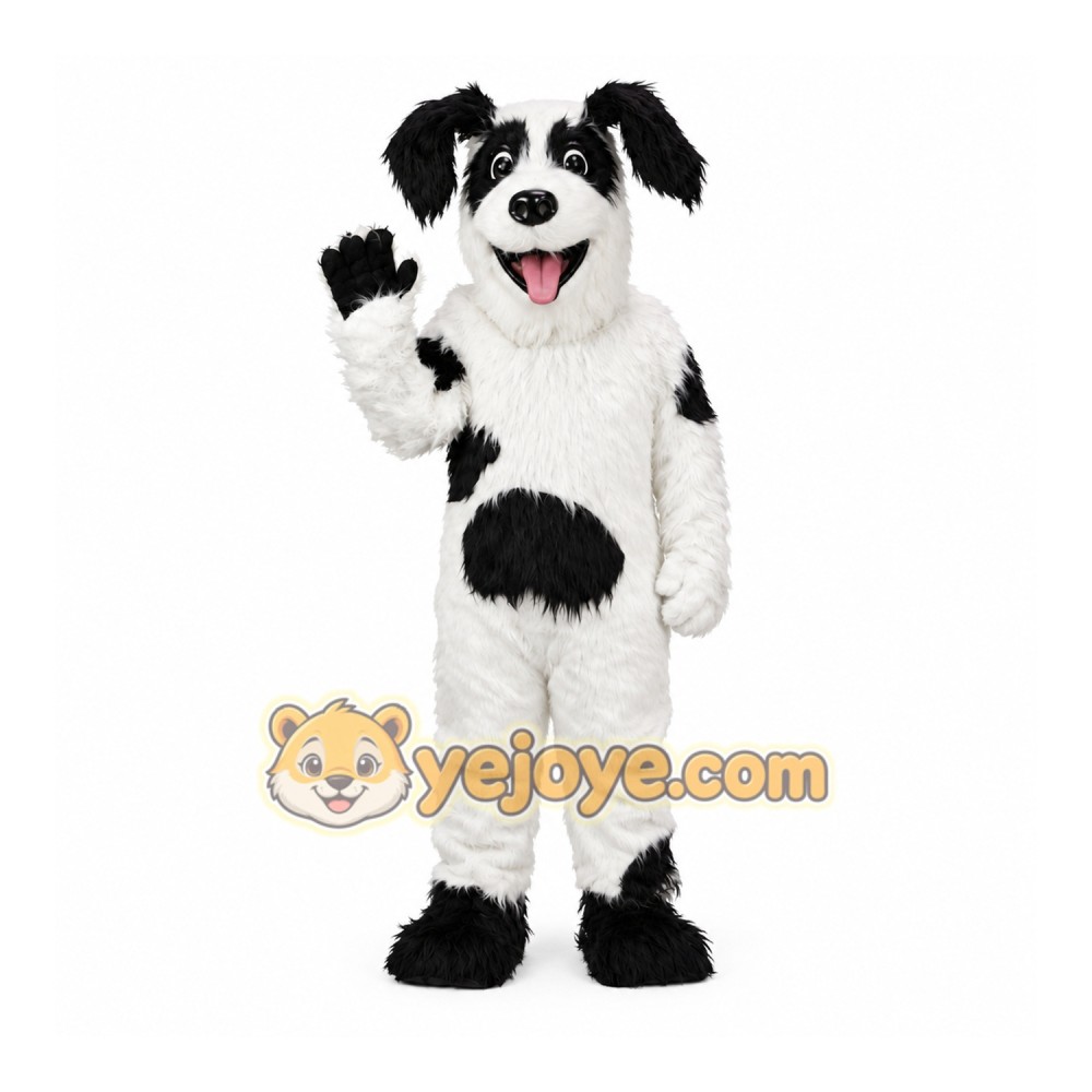 Black and White Dog Mascot Costume Black and White Dog Mascot Costume
