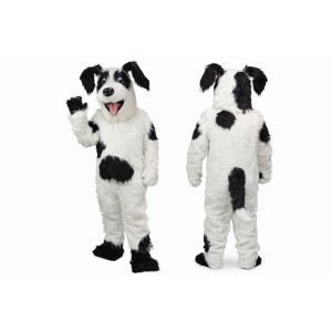 Black and White Dog Mascot Costume