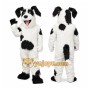 Black and White Dog Mascot Costume