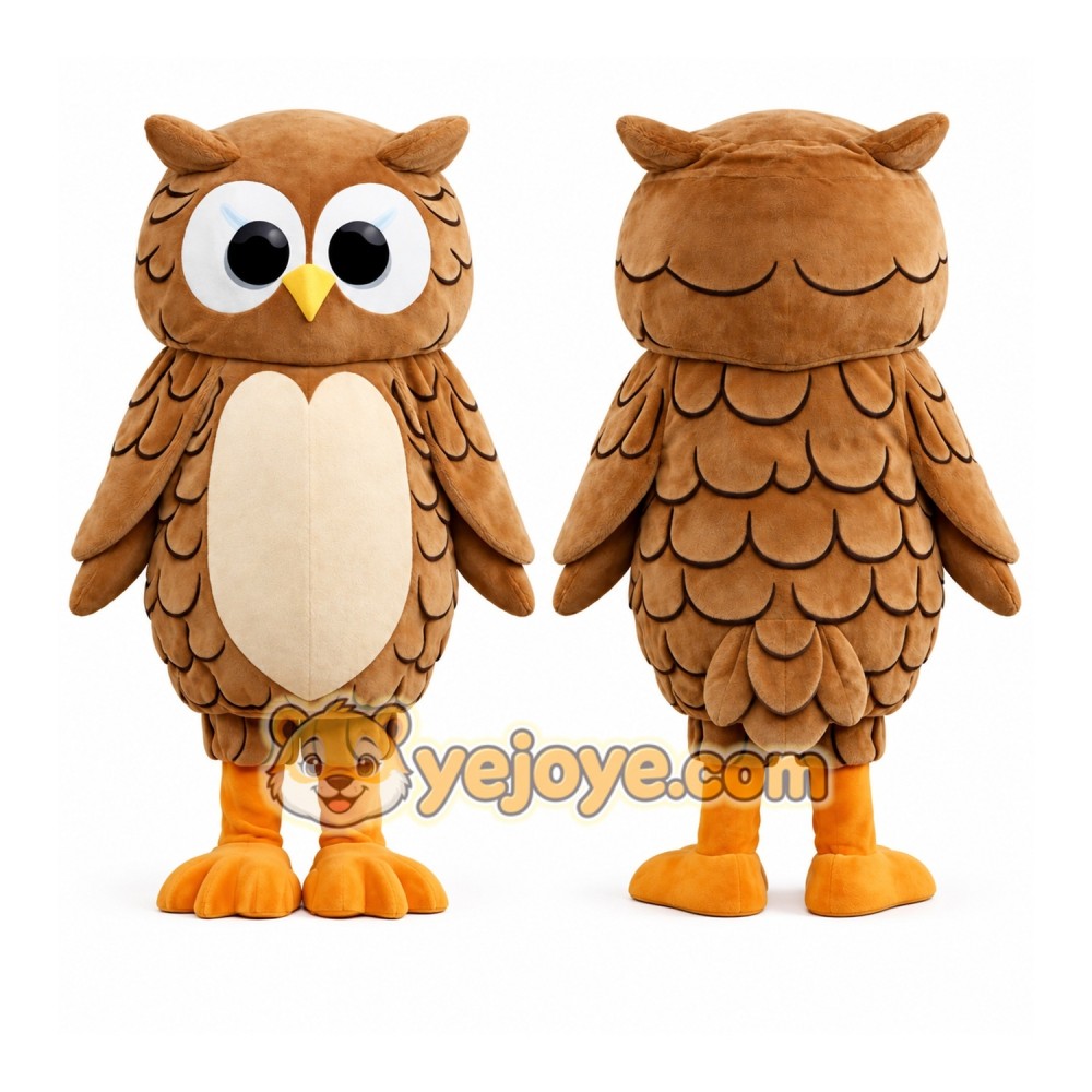 Cute Owl Mascot Costume Adult Size
