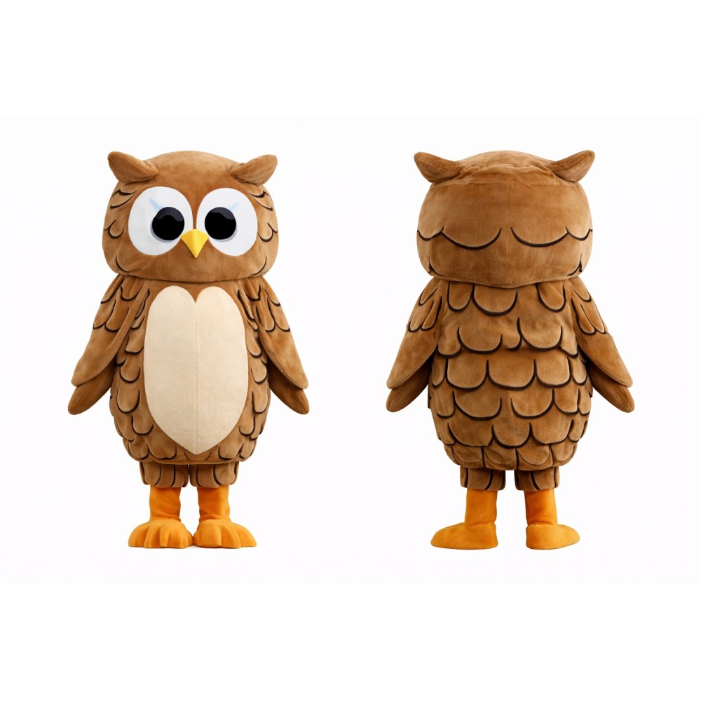 Cute Owl Mascot Costume Adult Size