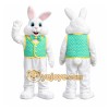 White Bunny Mascot Costume with Vest