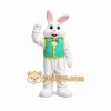 White Bunny Mascot Costume with Vest