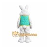 White Bunny Mascot Costume with Vest