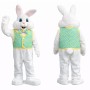 White Bunny Mascot Costume with Vest