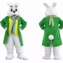 White Rabbit Mascot Costume with Green Coat