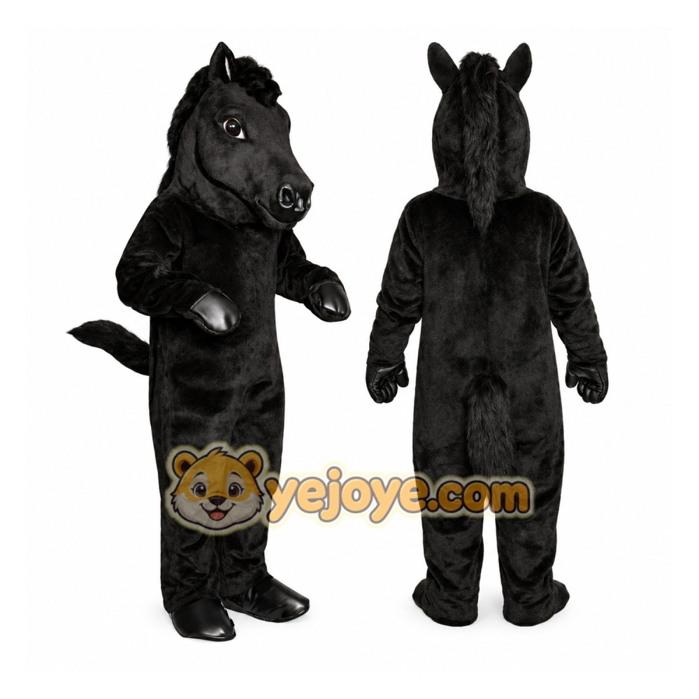 Black Horse Mascot Costume Adult Black Horse Mascot Costume Adult