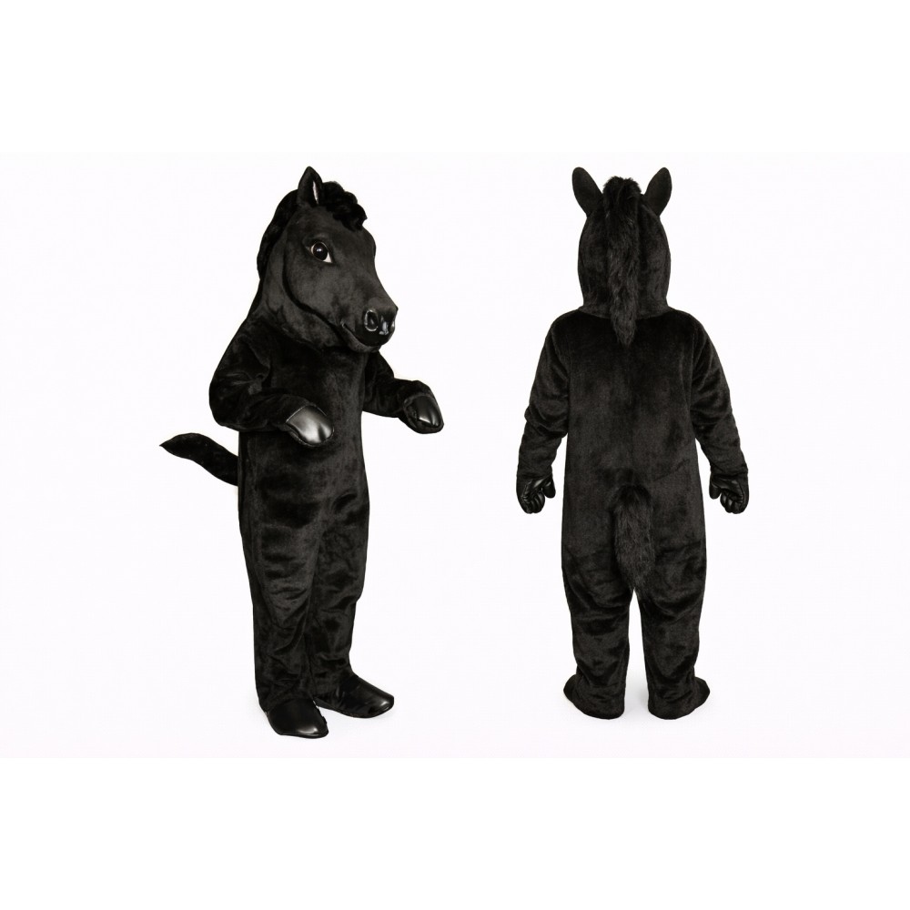 Black Horse Mascot Costume Adult