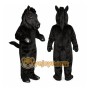 Black Horse Mascot Costume Adult
