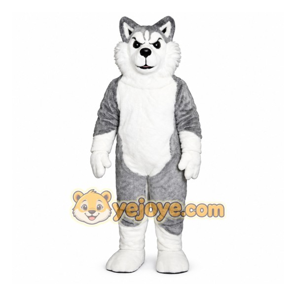 Gray Husky Mascot Costume Adult