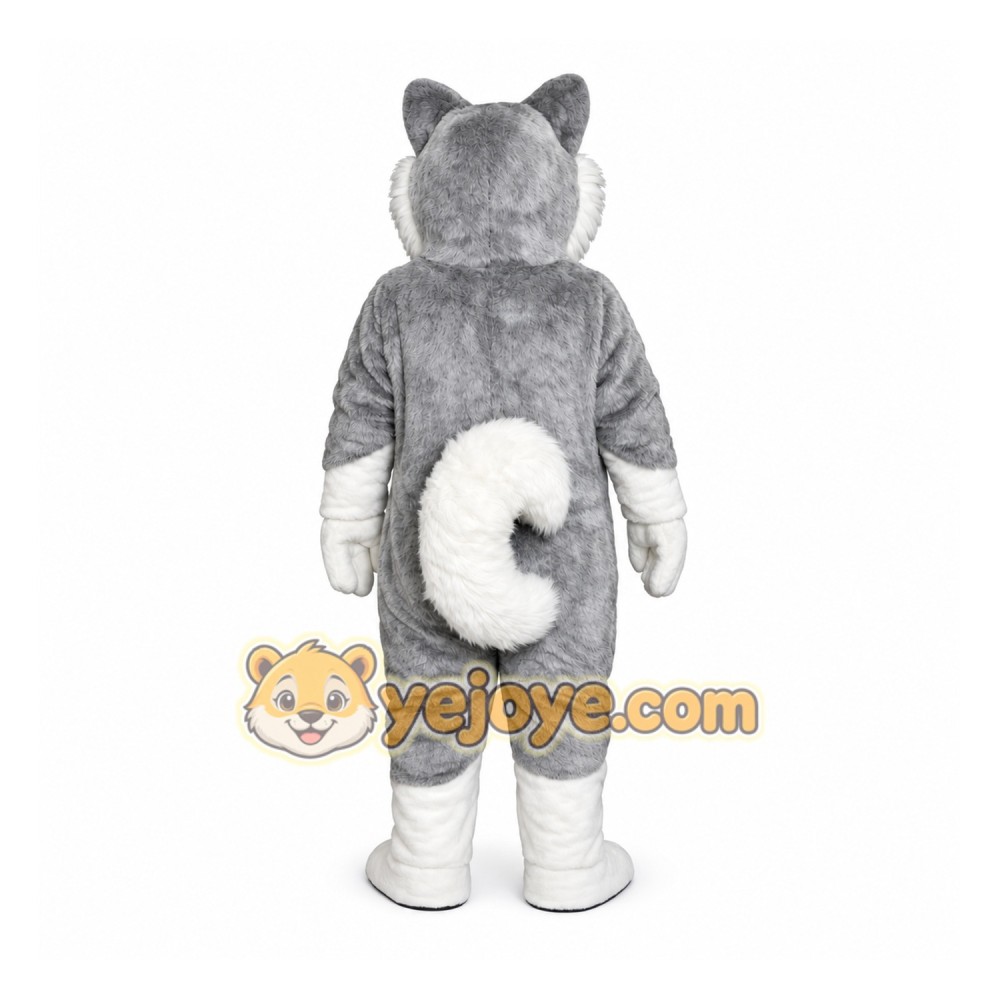 Gray Husky Mascot Costume Adult